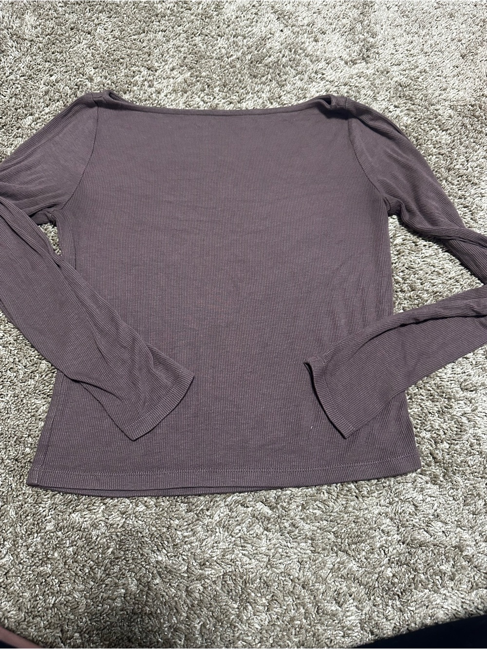 wild fable Long Sleeve Boatneck Top - Mauve Plum